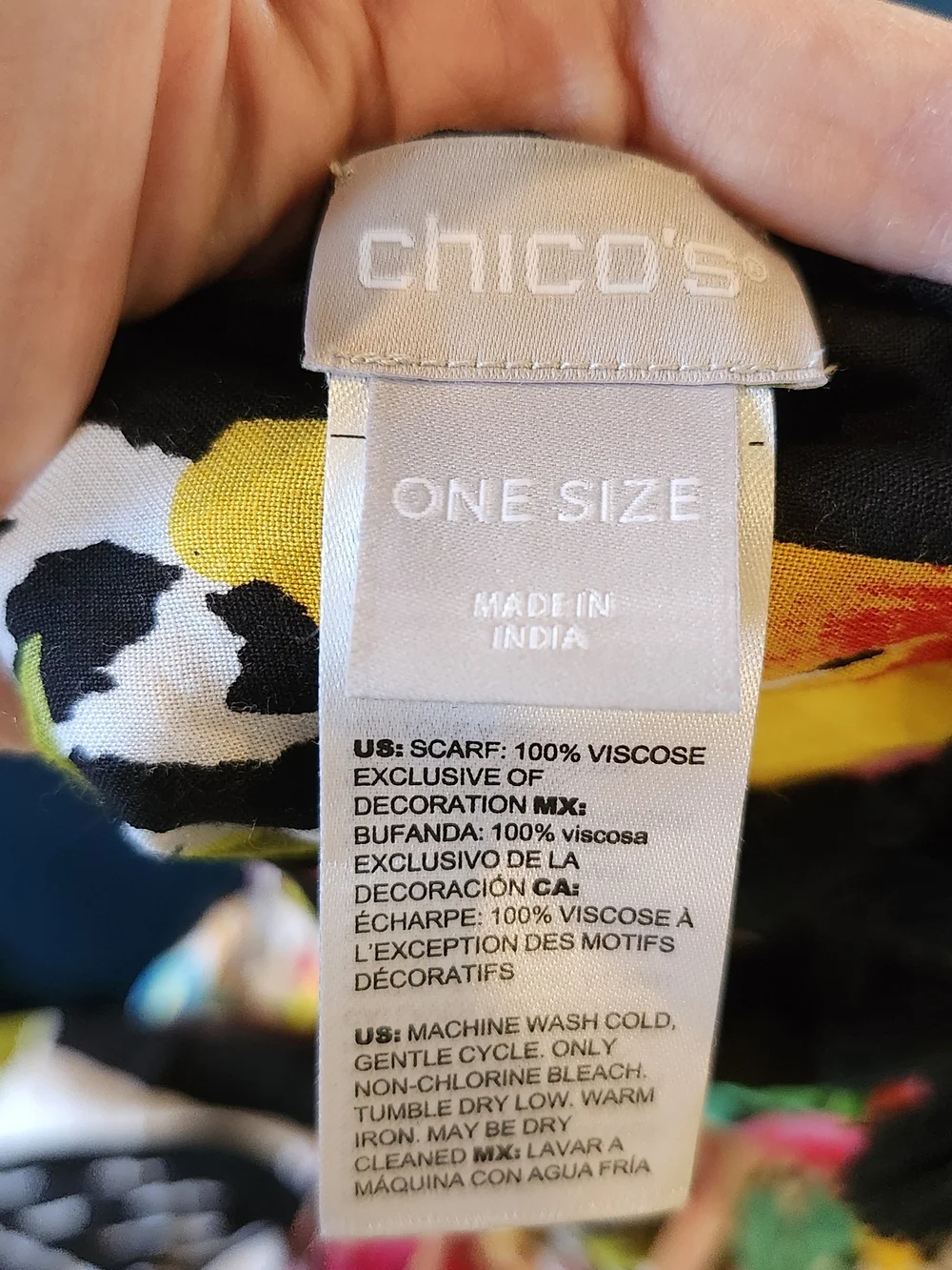 Chico's Multicolor Tropical Floral Scarf